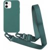 AppleKing matný kryt s nastaviteľným popruhom pre iPhone 12 / 12 Pro - petrolejový