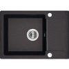 Kuchinox Celebes, 1-komorový granitový drez 650x440x185mm s krátkym odkvapkávačom, čierna, LAV-SBL_713T Kuchinox Celebes, 1-komorový granitový drez 650x440x185mm s krátkym odkvapkávačom, čierna, LAV-SBL_713T