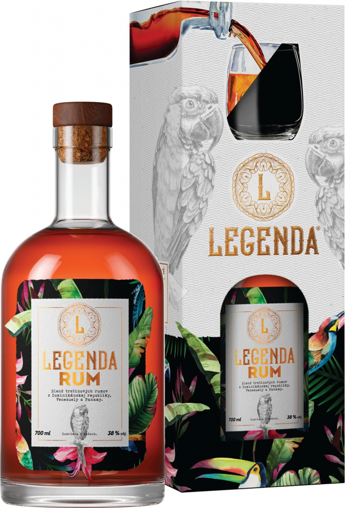 Legenda Rum 38% 0,7 l (dárčekové balenie 1 pohár)