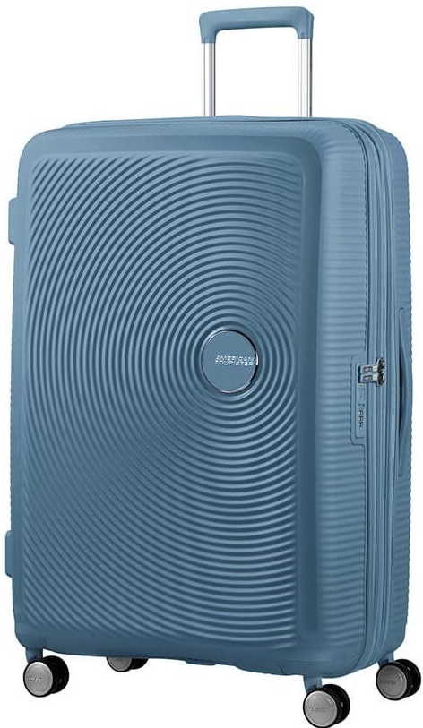 American Tourister SOUNDBOX Spinner 77 EXP Stone Blue modrá 97 l