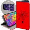 Flipové puzdro Hello Case pre Xiaomi Redmi A1 Flipové puzdro Kabura červené Hallooween pavúky