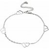 Nefertitis Náramok na nohu nerez oceľ Dvojité srdce NF50961 - obvod cca 23 cm Nefertitis Náramok na nohu nerez oceľ Dvojité srdce NF50961 - obvod cca 23 cm