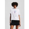 KARL LAGERFELD JEANS KLJ REG FLOWER COLOUR TEE WHITE