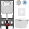 CERANO - Závesné WC s bidetom Cronus Standard - biela lesklá - tlačidlo Prime/Maxio, biele - voľne stojace - predstenová inštalácia / sadrokartón - 59,3x38,4 cm CERANO - Závesné WC s bidetom Cronus Standard - biela lesklá - tlačidlo Prime/Maxio, biele - voľne stojace - predstenová inštalácia / sadrokartón - 59,3x38,4 cm