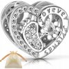 Charms zo striebra 925 srdce pätky pre mamičku zirkóny bead korálik beads Charms zo striebra 925 srdce pätky pre mamičku zirkóny bead korálik beads