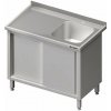 Stůl s jednokomorovým dřezem z pravé strany, posuvné dveře 1100x600x850 mm | STALGAST, 980746110 inox Stůl s jednokomorovým dřezem z pravé strany, posuvné dveře 1100x600x850 mm | STALGAST, 980746110 inox
