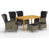 Súprava záhradného nábytku z dreva VidaXL, hnedá, 7-dielna Súprava záhradného nábytku z dreva VidaXL, hnedá, 7-dielna