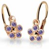 Náušnice pre bábätká Danfil kvetiny C2744 zo ružového zlata, Amethyst, zapínanie brizura Náušnice pre bábätká Danfil kvetiny C2744 zo ružového zlata, Amethyst, zapínanie brizura