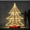 Eco Fix 3D LED šestiramenný strom, 300 × 400 × 300 cm, teple bílá, hliník
