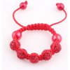 Trendový Shamballa náramok pre deti - červený Trendový Shamballa náramok pre deti - červený