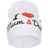 Detská čiapočka New Baby I Love Mum and Dad biela 9-18 m Detská čiapočka New Baby I Love Mum and Dad biela 9-18 m