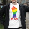 Tričko s potlačou Love is love Pánsky Biela L Tričko s potlačou Love is love Pánsky Biela L