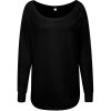 Mantis Predĺžené dámske tričko s dlhými rukávmi - Čierna | M