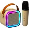 Reproduktor pre karaoke s mikrofónom zlatý Reproduktor pre karaoke s mikrofónom zlatý