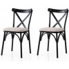 Súprava jedálenských stoličiek Ekol Cream and Black, 2 ks Súprava jedálenských stoličiek Ekol Cream and Black, 2 ks