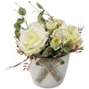 Umelé Ruže v črepníku O 22cm x výška 20cm kremová záťažový aranžmán Umelé Ruže v črepníku O 22cm x výška 20cm kremová záťažový aranžmán