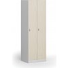 Kovová šatníková skrinka S1, 2-dverová, 1850 x 600 x 500 mm, otočný zámok, laminované dvere, breza Kovová šatníková skrinka S1, 2-dverová, 1850 x 600 x 500 mm, otočný zámok, laminované dvere, breza