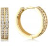 Lillian Vassago Zlaté náušnice krúžky so zorkónmi 1,4 cm LLV06-GER088 Lillian Vassago Zlaté náušnice krúžky so zorkónmi 1,4 cm LLV06-GER088