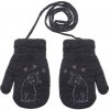 BE SNAZZY Zateplené zimné rukavice so šnúrkou mačka 4 - 6 rokov Tm. šedé BE SNAZZY Zateplené zimné rukavice so šnúrkou mačka 4 - 6 rokov Tm. šedé
