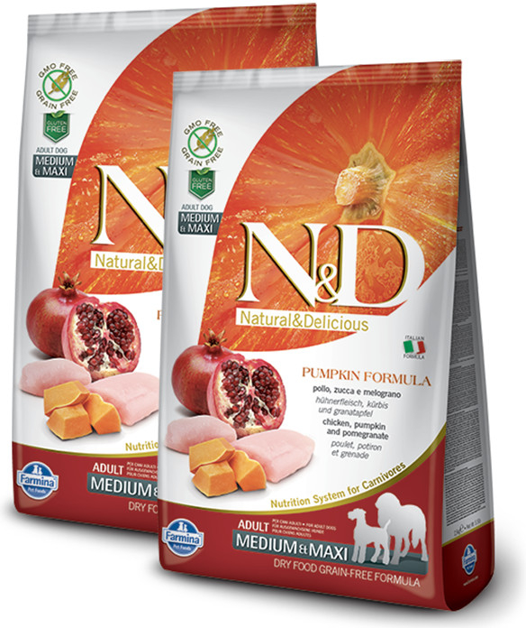 N&D GF Pumpkin DOG Adult M/L Chicken & Pomegranate 2 x 12 kg