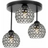 Light Home Stropné svietidlo Crystal, 3x čierne krištáľové tienidlo, o Light Home Stropné svietidlo Crystal, 3x čierne krištáľové tienidlo, o