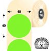 40 mm-ové kruhové, papierové etikety, fluo zelené (5500 etikiet/kotúč) 40 mm-ové kruhové, papierové etikety, fluo zelené (5500 etikiet/kotúč)