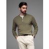 Ombre Men's sweater with viscose and spread neckline šedá