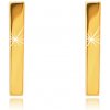 Šperky eshop - Puzetové náušnice zo žltého 9K zlata, úzky hladký obdĺžnik S4GG245.52 Šperky eshop - Puzetové náušnice zo žltého 9K zlata, úzky hladký obdĺžnik S4GG245.52