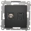 Kontakt Simon Zásuvka 1xRJ45 cat.6e + 1xTV F konektor Simon54 PREMIUM/NATURE čierna DASFRJ45.01/49 Kontakt Simon Zásuvka 1xRJ45 cat.6e + 1xTV F konektor Simon54 PREMIUM/NATURE čierna DASFRJ45.01/49