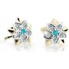 Cutie Jewellery Detské bicolor náušnice zo žltého zlata C2210-30-X-1 svetlo zelená Cutie Jewellery Detské bicolor náušnice zo žltého zlata C2210-30-X-1 svetlo zelená