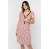 Italian Fashion tehotenská bavlnená nočná košeľa Buscato krátka ružovo-čierna