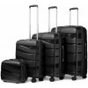 Kono K2094L Sada 4 kufrov spinner 30cm 55cm 65cm 76cm Čierny Polypropylén Kono K2094L Sada 4 kufrov spinner 30cm 55cm 65cm 76cm Čierny Polypropylén