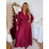 ZAZZA Saténové maxišaty - bordová Veľkosť: L/XL ZAZZA Saténové maxišaty - bordová Veľkosť: L/XL
