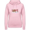 AWDis Hoodie Mikina - Dizajn s témou Pes a Láska - Bábätkovská ružová - M - Dámske AWDis Hoodie Mikina - Dizajn s témou Pes a Láska - Bábätkovská ružová - M - Dámske