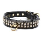 Doggie Fashion obojok s kamínky černý S