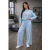 Fashionweek dámska viskózová súprava voľná mikina a široké nohavice K0555 blankytne modrý