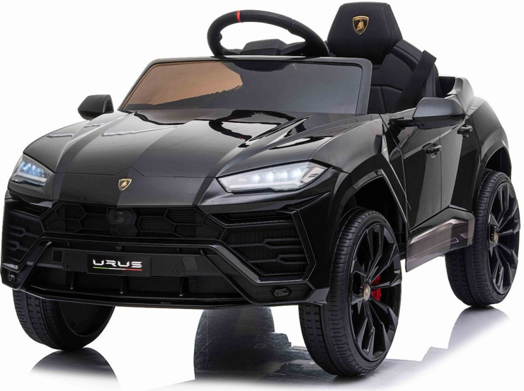 Beneo Elektrické autíčko Lamborghini Urus 12V 2,4 GHz diaľkové ovládanie USB / SD Vstup odpruženie otváracie dvere mäkké EVA kolesá 2 X Motor Original licencia čierna
