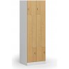 Kovová šatníková skrinka S1 Z, 4 oddiely, 1850 x 600 x 500 mm, demont, otočný zámok, laminované dvere, buk Kovová šatníková skrinka S1 Z, 4 oddiely, 1850 x 600 x 500 mm, demont, otočný zámok, laminované dvere, buk