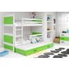 BMS Group Poschodová posteľ s prístelkou RICO 3 190x90 Biela - Zelená BMS Group Poschodová posteľ s prístelkou RICO 3 190x90 Biela - Zelená