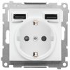 Zásuvka 2P+Z/16A/250V (PS) SCHUKO + 2xUSB biela matná SIMON55 (Simon) Zásuvka 2P+Z/16A/250V (PS) SCHUKO + 2xUSB biela matná SIMON55 (Simon)