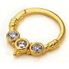 Lillian Vassago Zlatý zdobený piercing krúžok so zirkónmi LLV92-GPI026SP