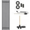 CERANO - Kúpeľňový radiátorový set Francesco - kombinované vykurovanie, termo tyč - bočné jednobodové pripojenie - 872W - čierna matná - 1500x390 mm CERANO - Kúpeľňový radiátorový set Francesco - kombinované vykurovanie, termo tyč - bočné jednobodové pripojenie - 872W - čierna matná - 1500x390 mm