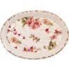 Clayre & Eef Keramický oválny podnos s kvetmi Ľalia 25x18x3 cm