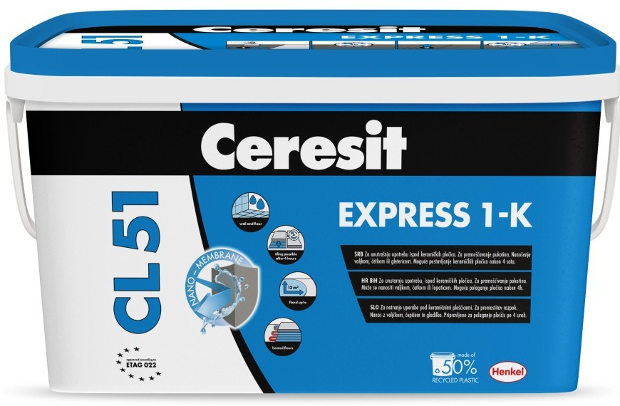 Ceresit CL51 Express 1-K - jednozložková hydroizolácia pod obklady 2kg