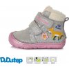 D.D.step detské dievčenské zimné BAREFOOT topánky silver W073-921