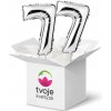 Na výber číslice 1–99 - balón v tvare čísla strieborný: 77 Na výber číslice 1–99 - balón v tvare čísla strieborný: 77