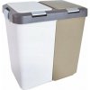 Bielo-béžový plastový odpadkový kôš na triedený odpad 2x20 l Duo Dust – Orion Bielo-béžový plastový odpadkový kôš na triedený odpad 2x20 l Duo Dust – Orion