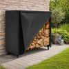 Stojan na drevo s krytom BestBerg BBFR-122C / 122 × 34 × 110 cm / čierna Stojan na drevo s krytom BestBerg BBFR-122C / 122 × 34 × 110 cm / čierna