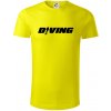 Diving nápis potápač - Tričko z organickej bavlny - 3XL ( Citrónová ) Diving nápis potápač - Tričko z organickej bavlny - 3XL ( Citrónová )
