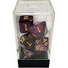 Chessex Sada kostek Starry Purple-Black/Gold Polyhedral 7 kusov